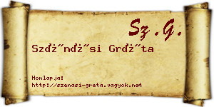 Szénási Gréta névjegykártya